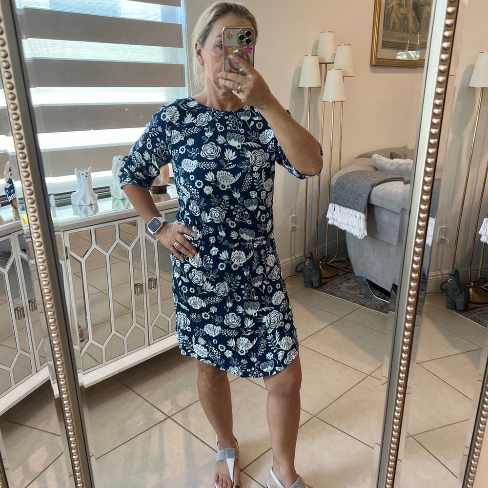 Hatley Navy and White Floral Mini Dress